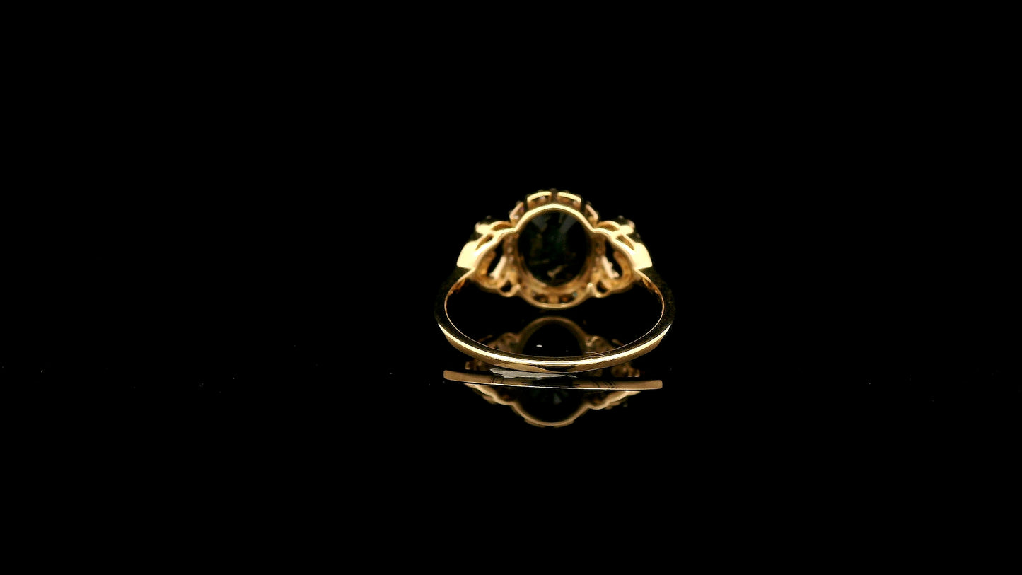 2.49 Ct Oval Natural Sapphire 14K Gold Ring