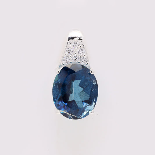 5.98 Ct Oval Lbt Color Topaz 925 Silver Pendant
