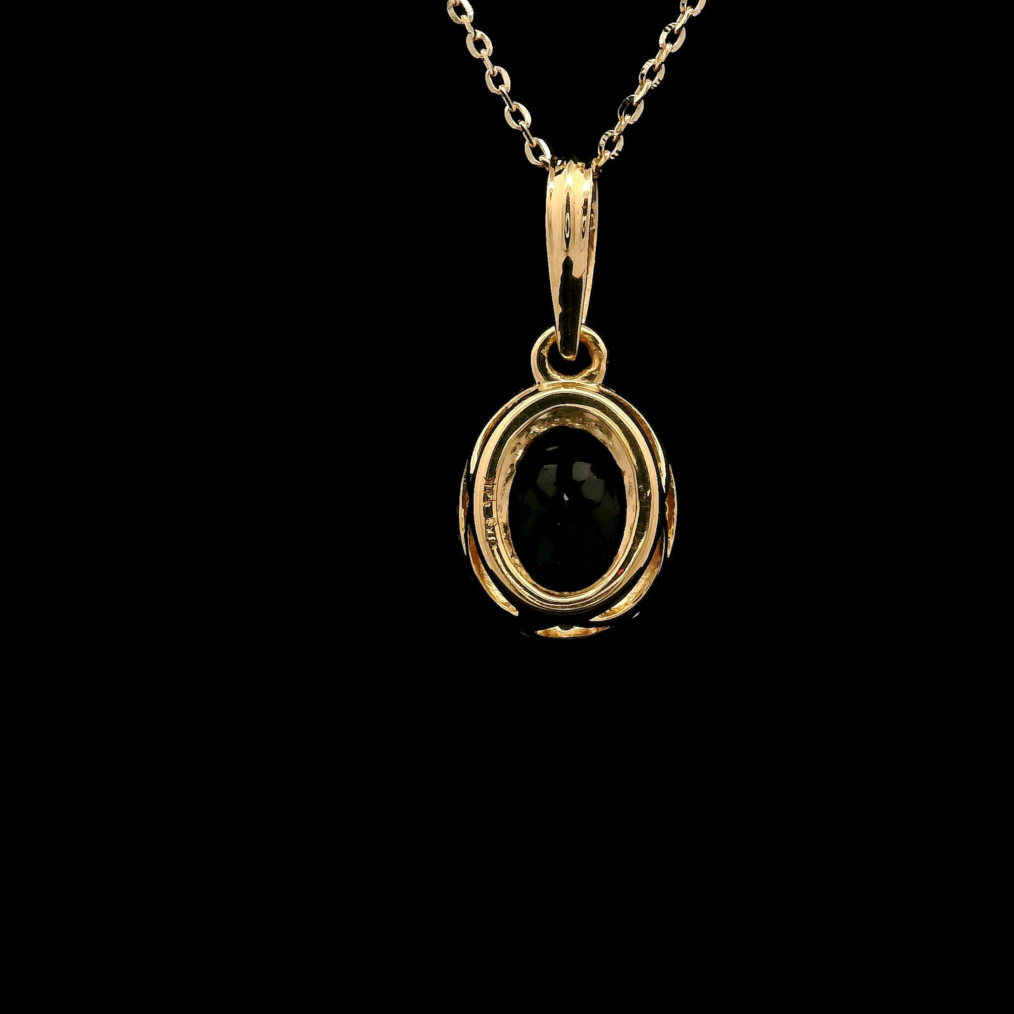 1.33 Ct Oval Multi Tourmaline 14K Gold Pendant