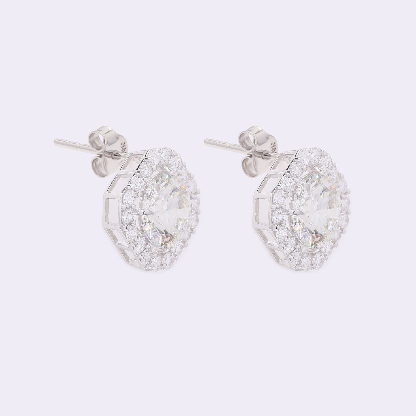 4.56 Carats Lab Grown Diamond 14K Gold Earrings