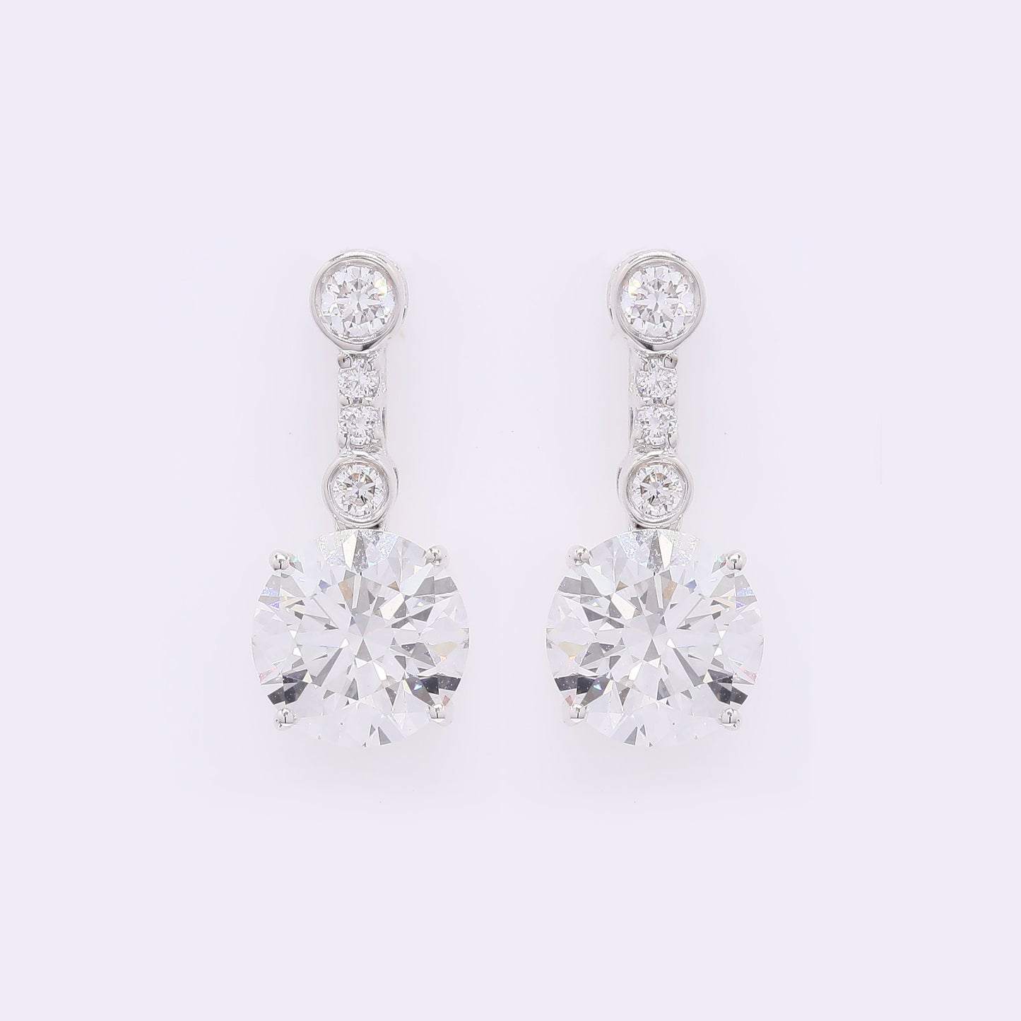 3.29 Carats Lab Grown Diamond 14K Gold Earrings