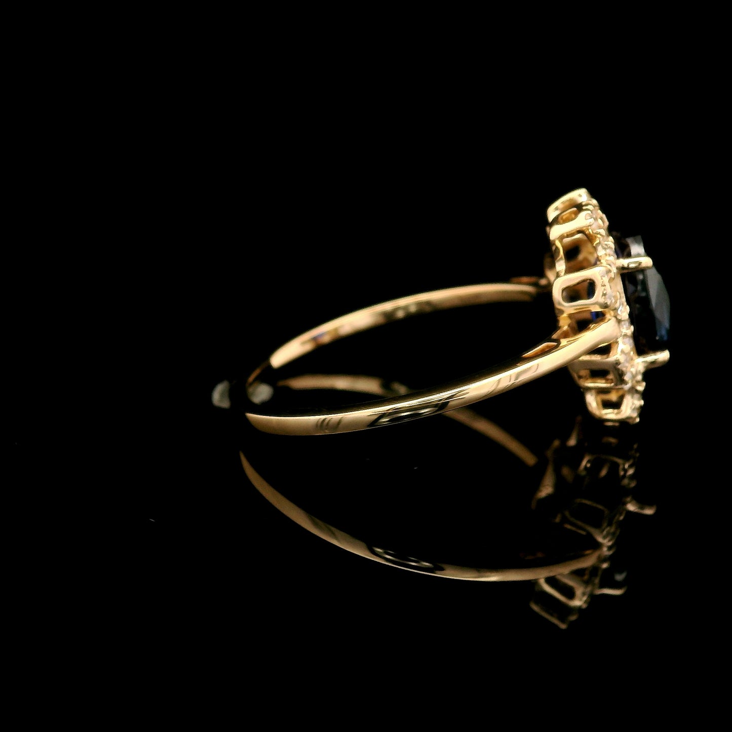 2.01 Ct Oval Mixed Cut Lab Grown Sapphire 14K Gold Ring