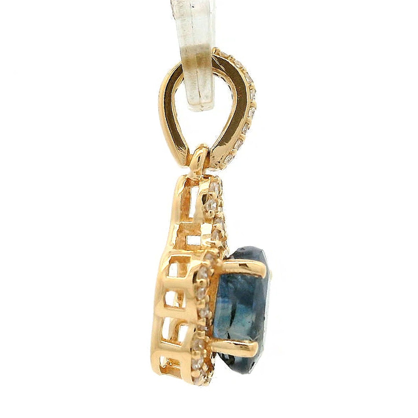1.44 Ct Oval Sapphire 14K Gold Pendant
