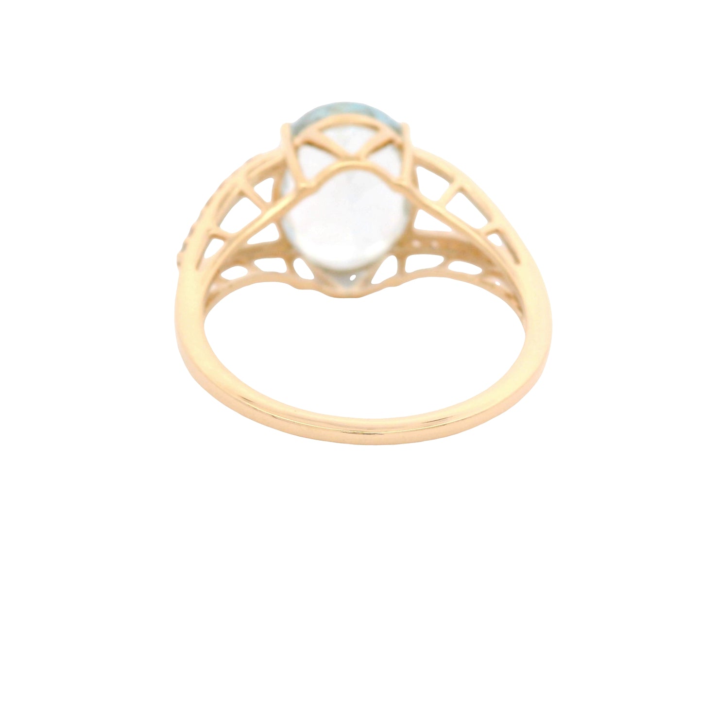 3.58 Ct Oval Aquamarine 14K Gold Ring