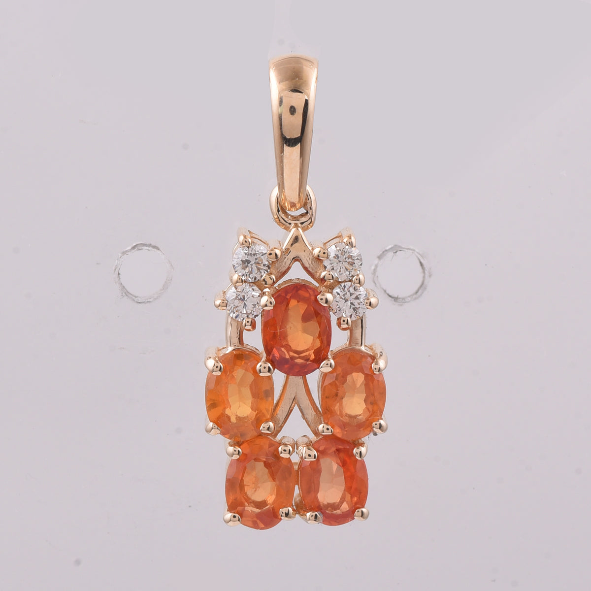 1.35 Ct Oval Natural Multi Coloured Sapphire 14K Gold Pendant