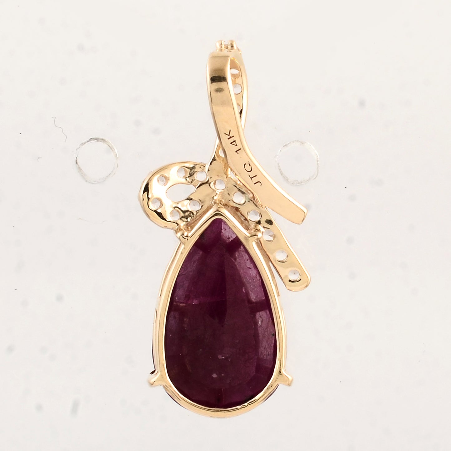 2.88 Ct Pear Ruby 14K Gold Pendant