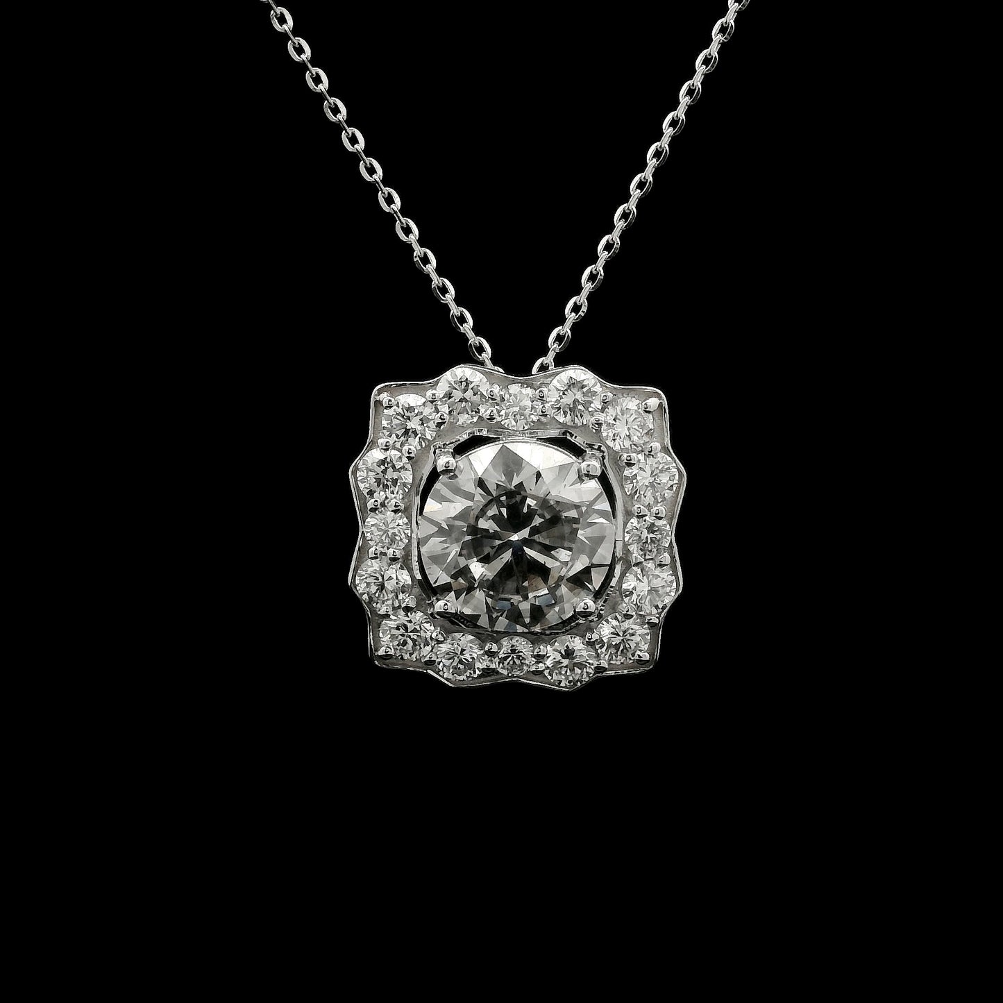 3.20 Carats Lab Grown Diamond 14K Gold Pendant