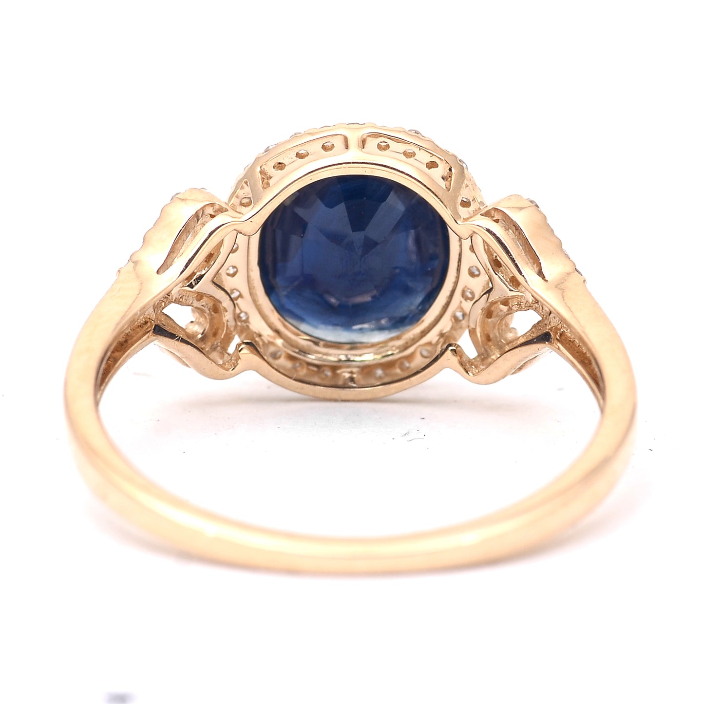 2.00 Ct Cushion Mixed Cut Natural Sapphire 14K Gold Ring