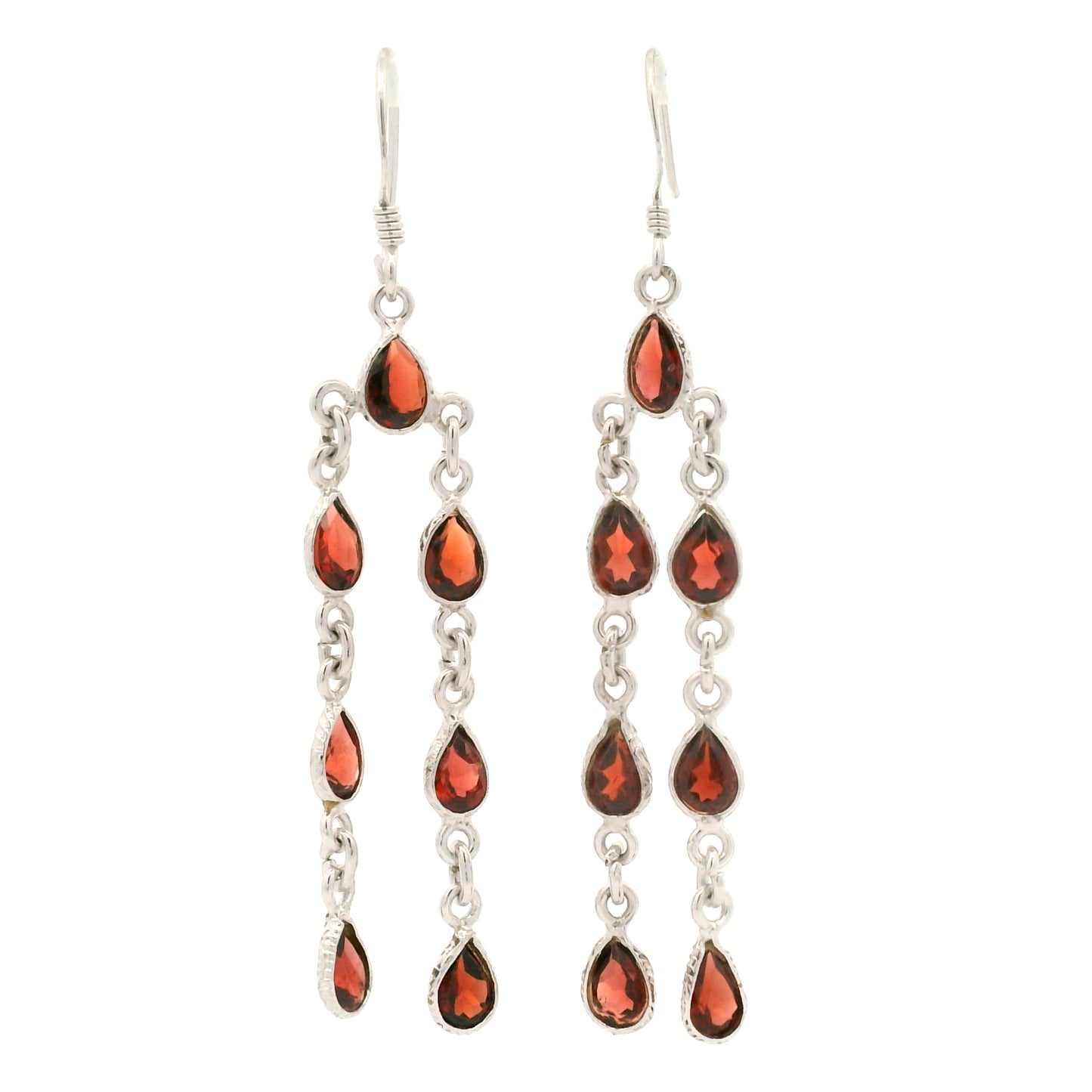 10.77 Ct Garnet 925 Sterling Silver Earrings