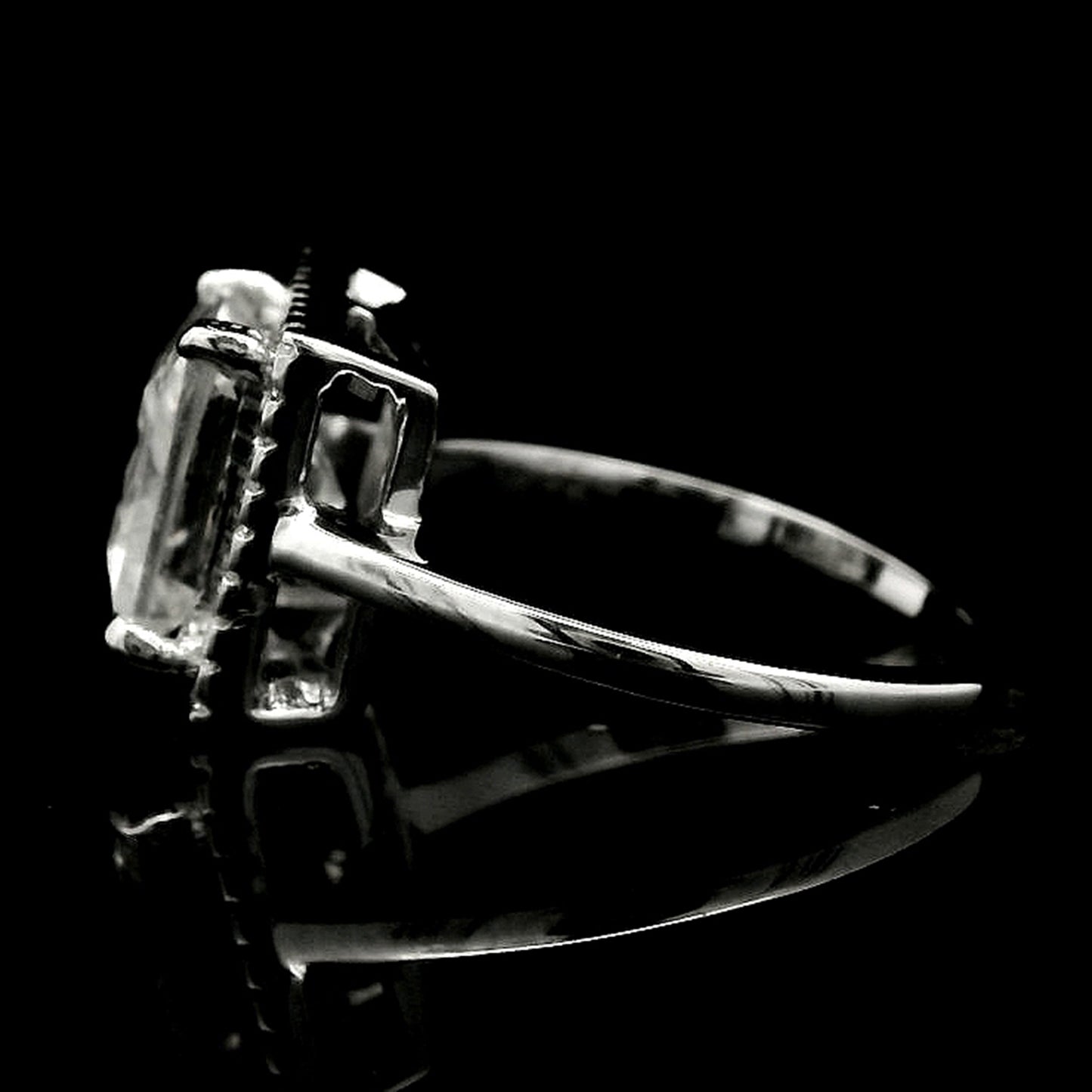 2.80 Ct Square Moissanite 925 Sterling Silver Ring