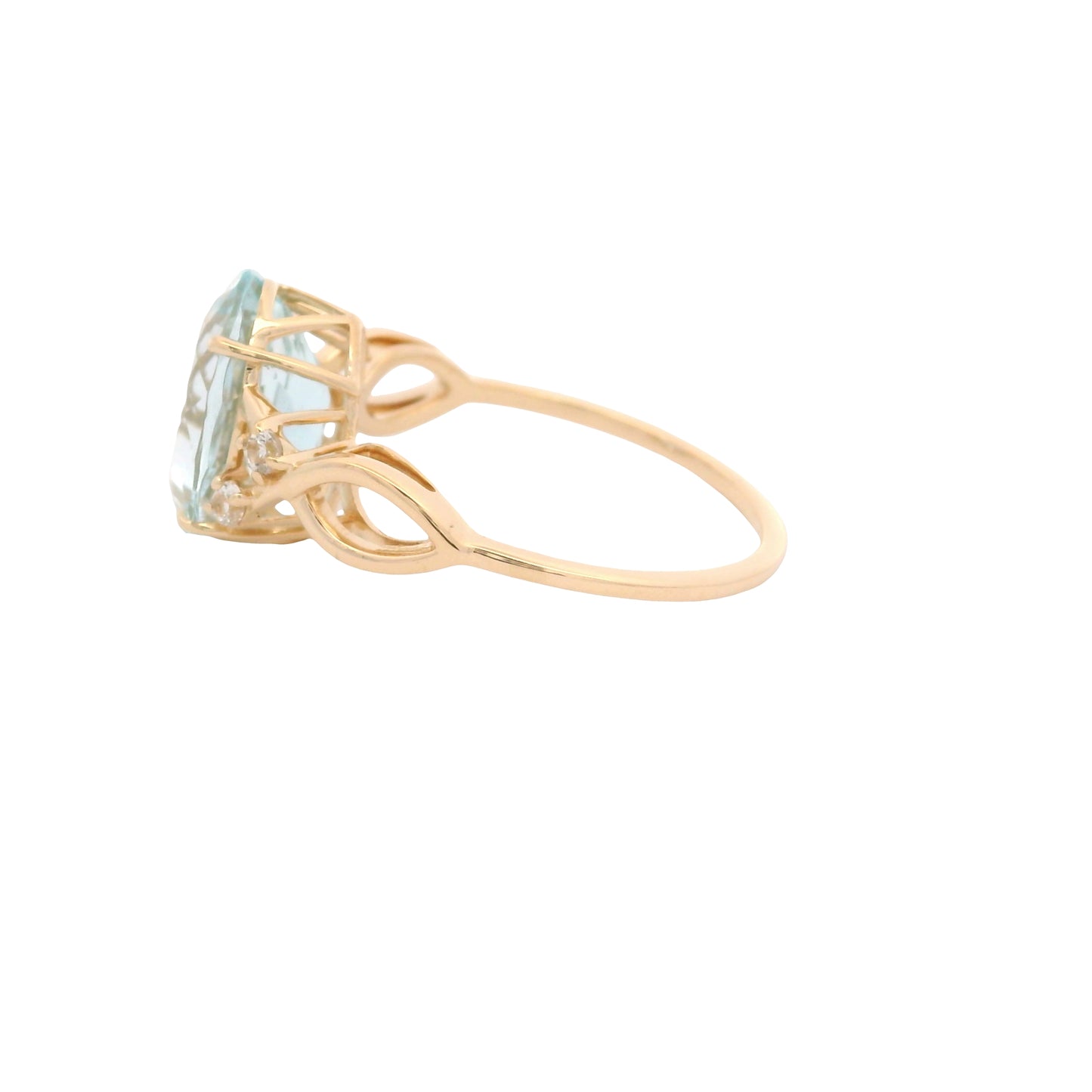3.08 Ct Oval Aquamarine 14K Gold Ring
