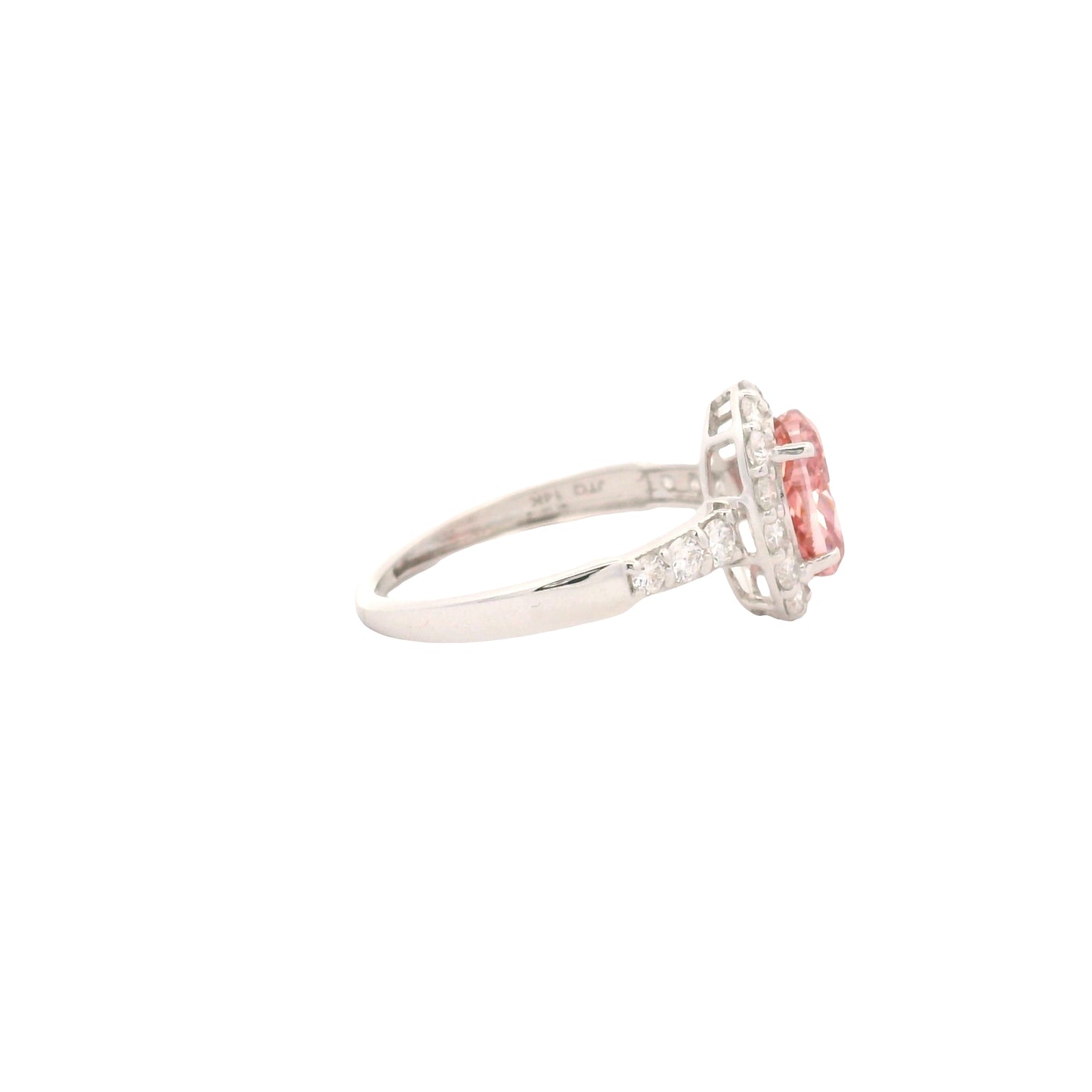 2.12 Carats Pink Lab Grown Diamond 14K Gold Ring