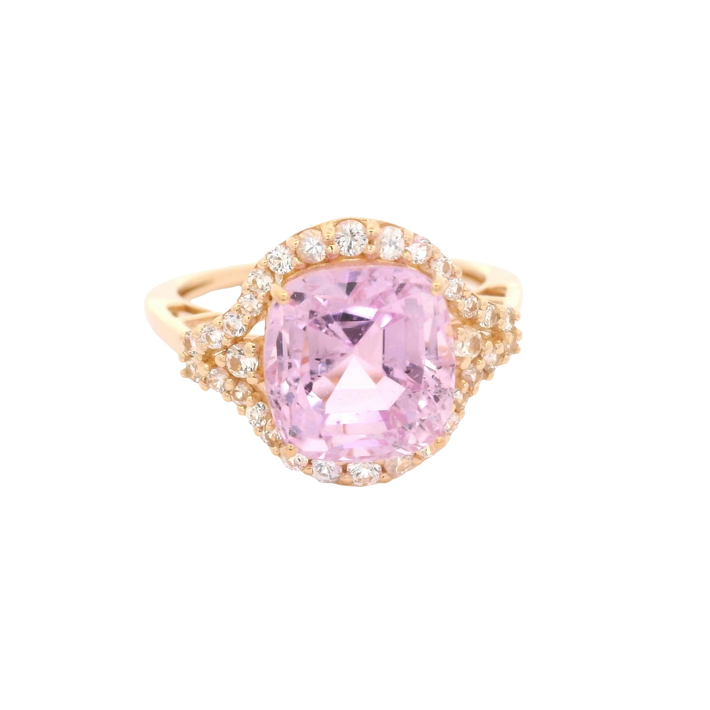 5.67 Ct Cushion Kunzite 14K Gold Ring
