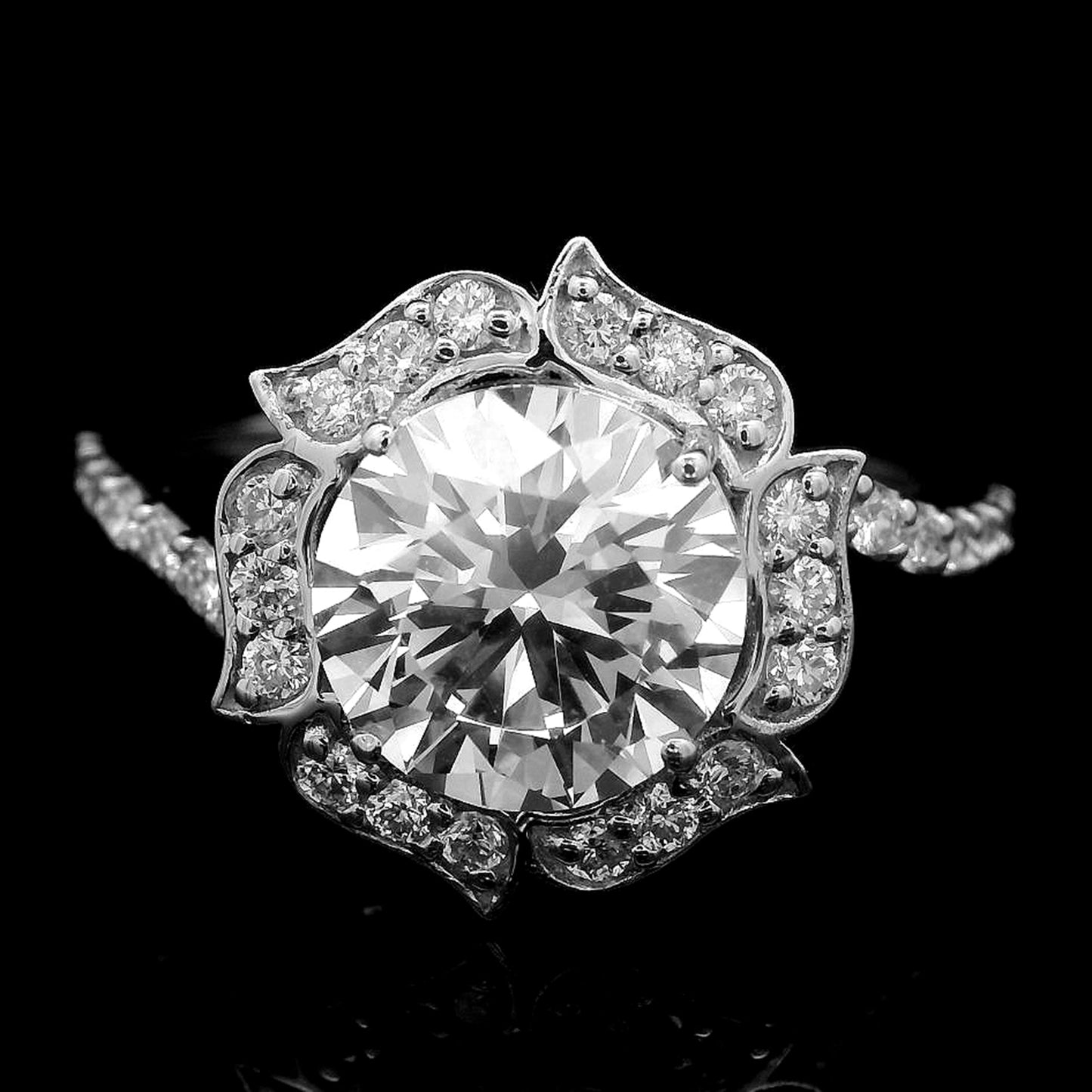 2.59 Carats Lab Grown Diamond 14K Gold Ring