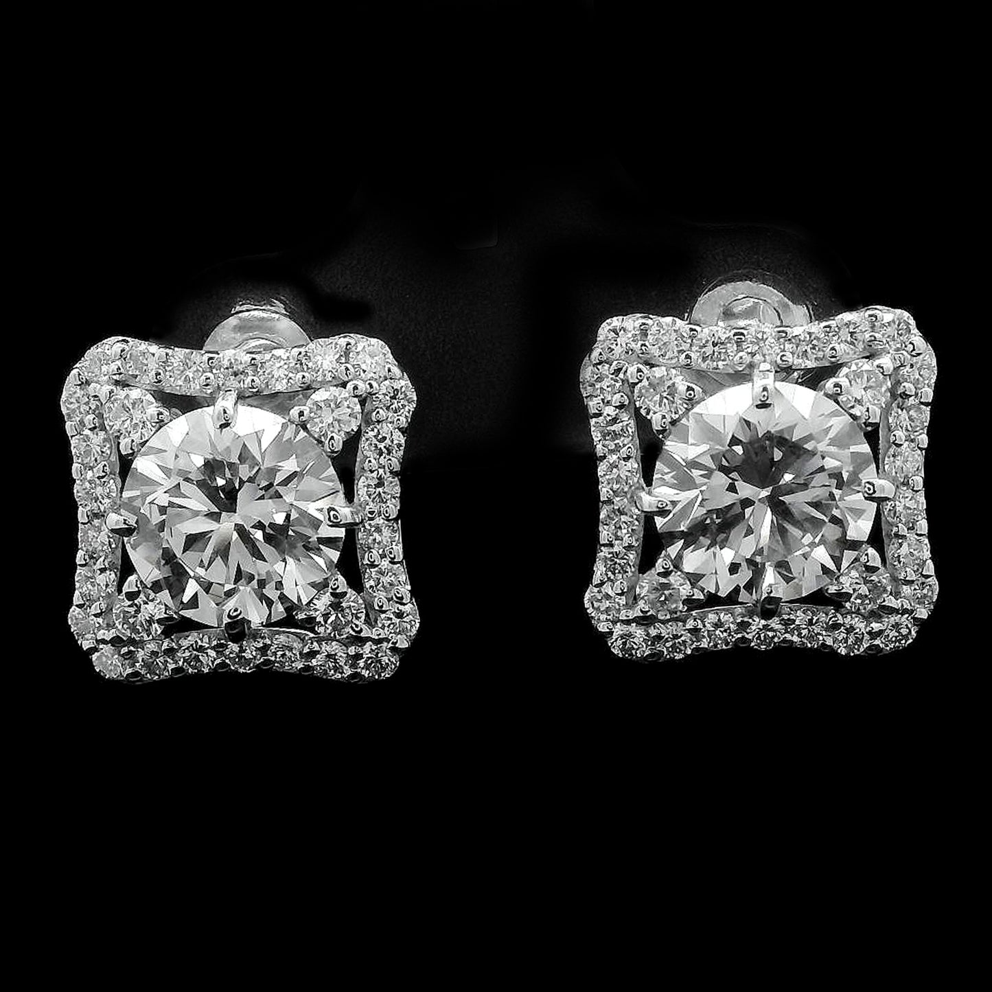 3.97 Carats Lab Grown Diamond 14K Gold Earrings