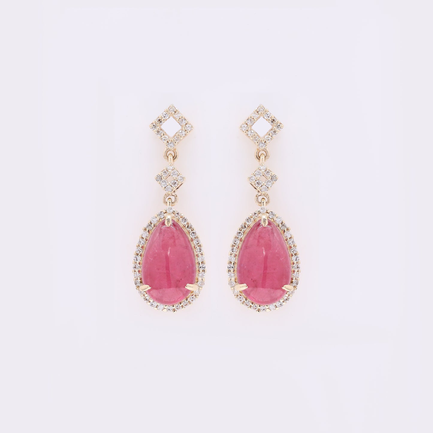 5.72 Ct Pear Natural Tourmaline 14K Gold Earrings