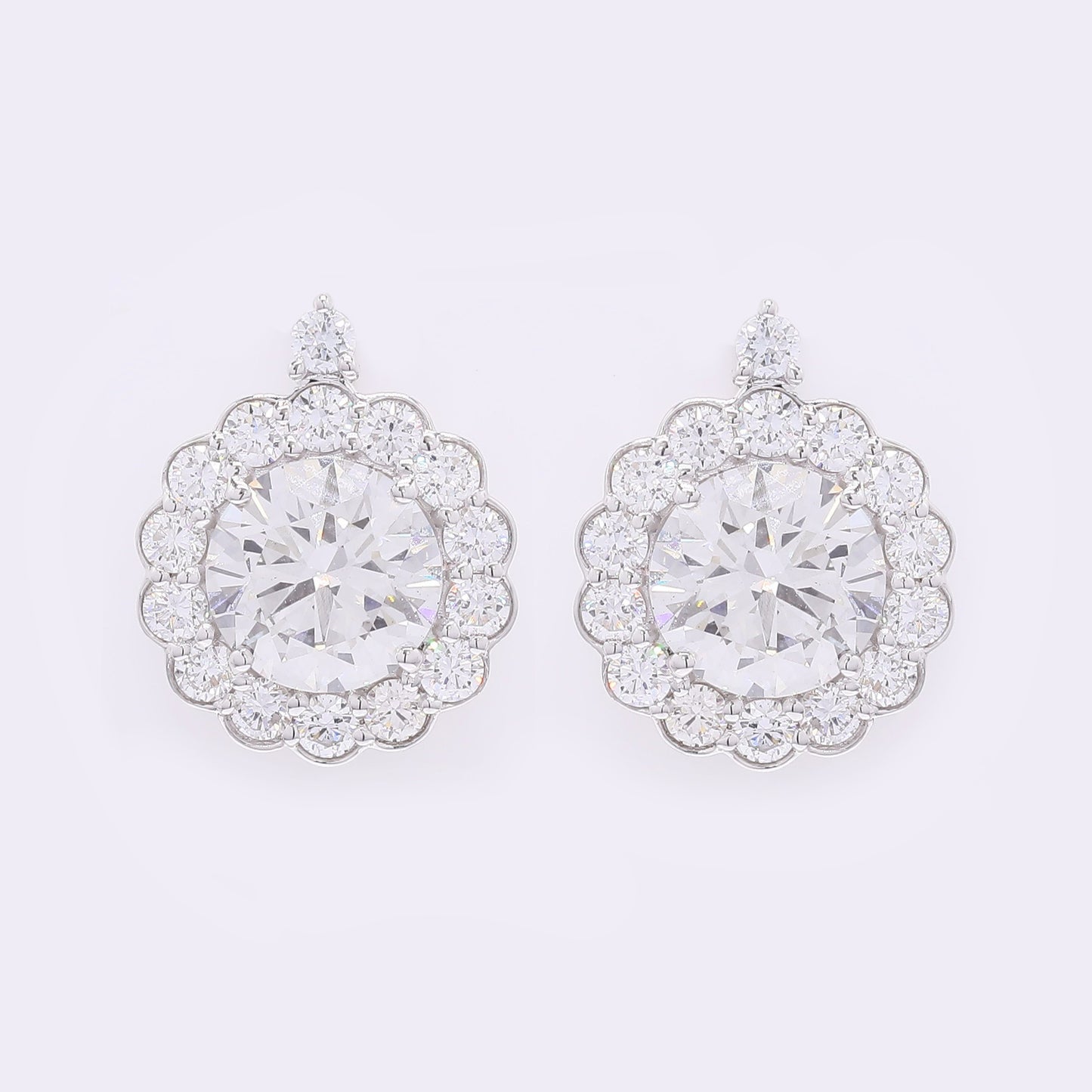 4.08 Carats Lab Grown Diamond 14K Gold Earrings