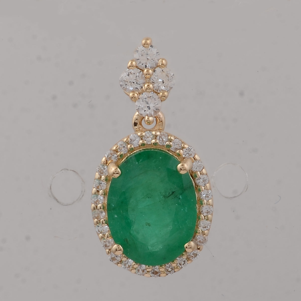 1.65 Ct Oval Emerald 9K Gold Pendant