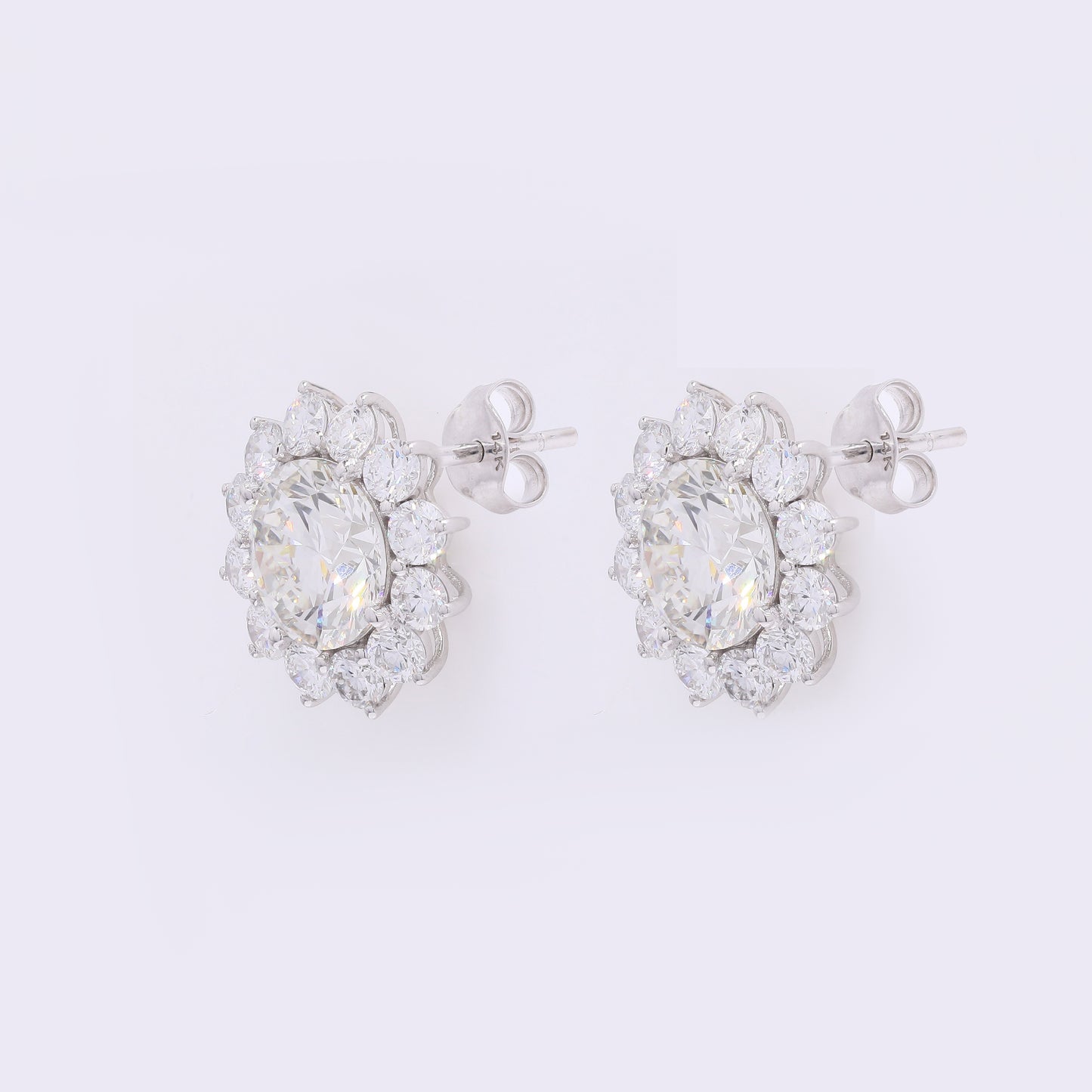 6.09 Carats Lab Grown Diamond 14K Gold Earrings