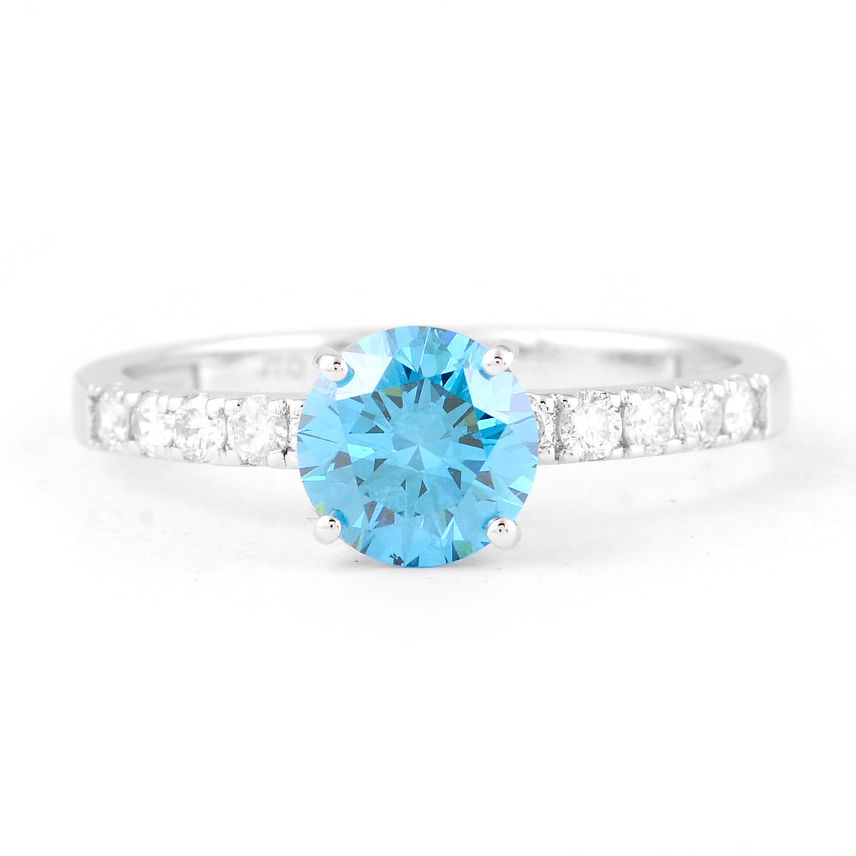 1.49 Carats Blue Lab Grown Diamond 14K Gold Ring