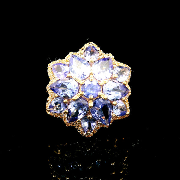 3.47 Ct Pear Tanzanite 14K Gold Ring