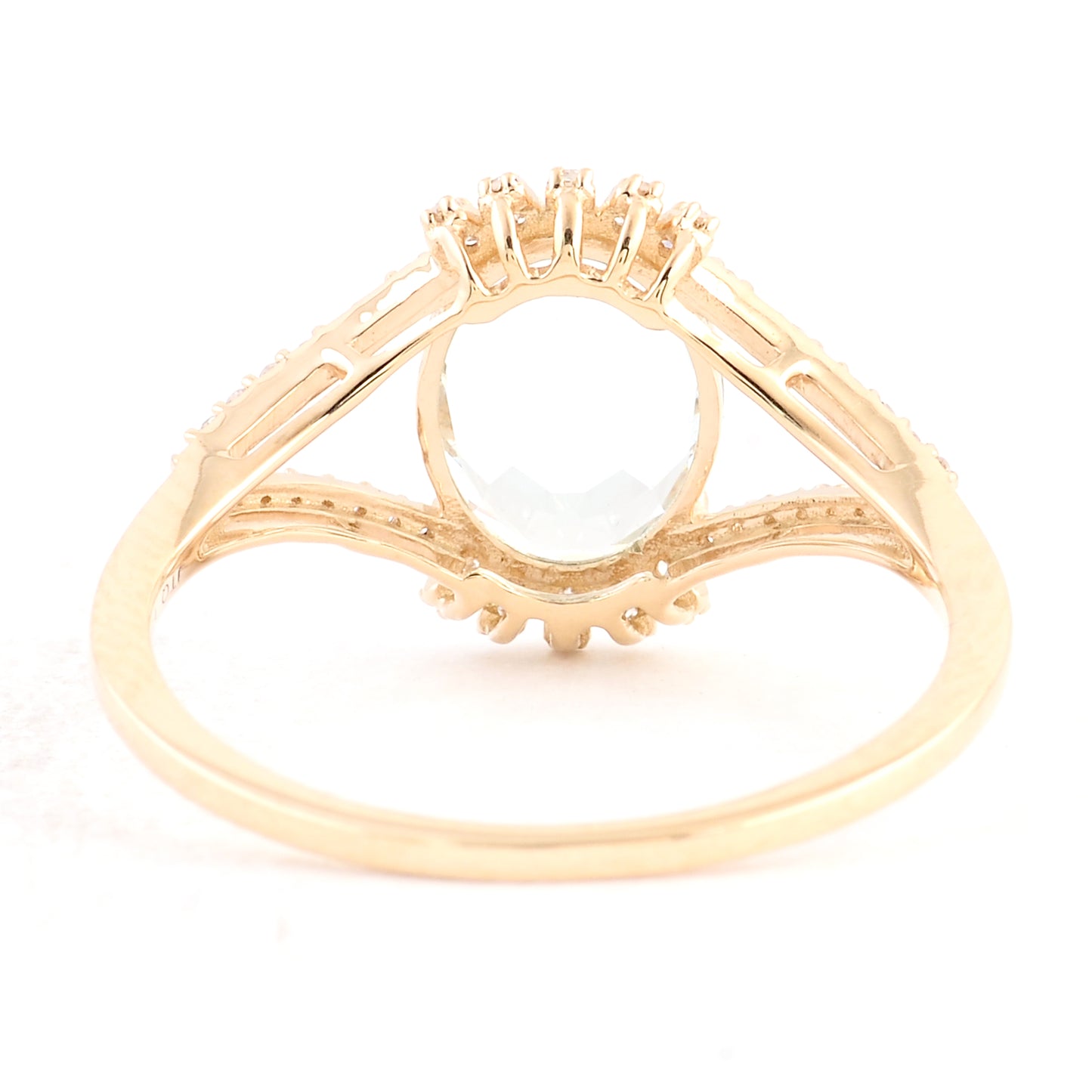 1.44 Ct Oval Mixed Cut Natural Beryl Aquamarine 14K Gold Ring