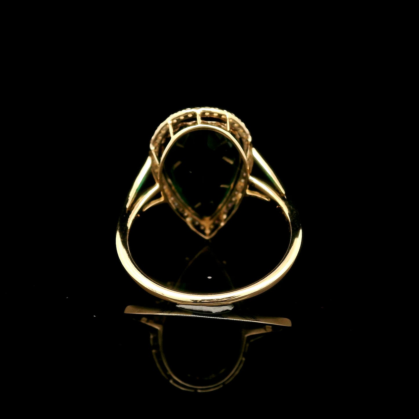 5.50 Ct Pear Mixed Cut Lab Grown Emerald 14K Gold Ring