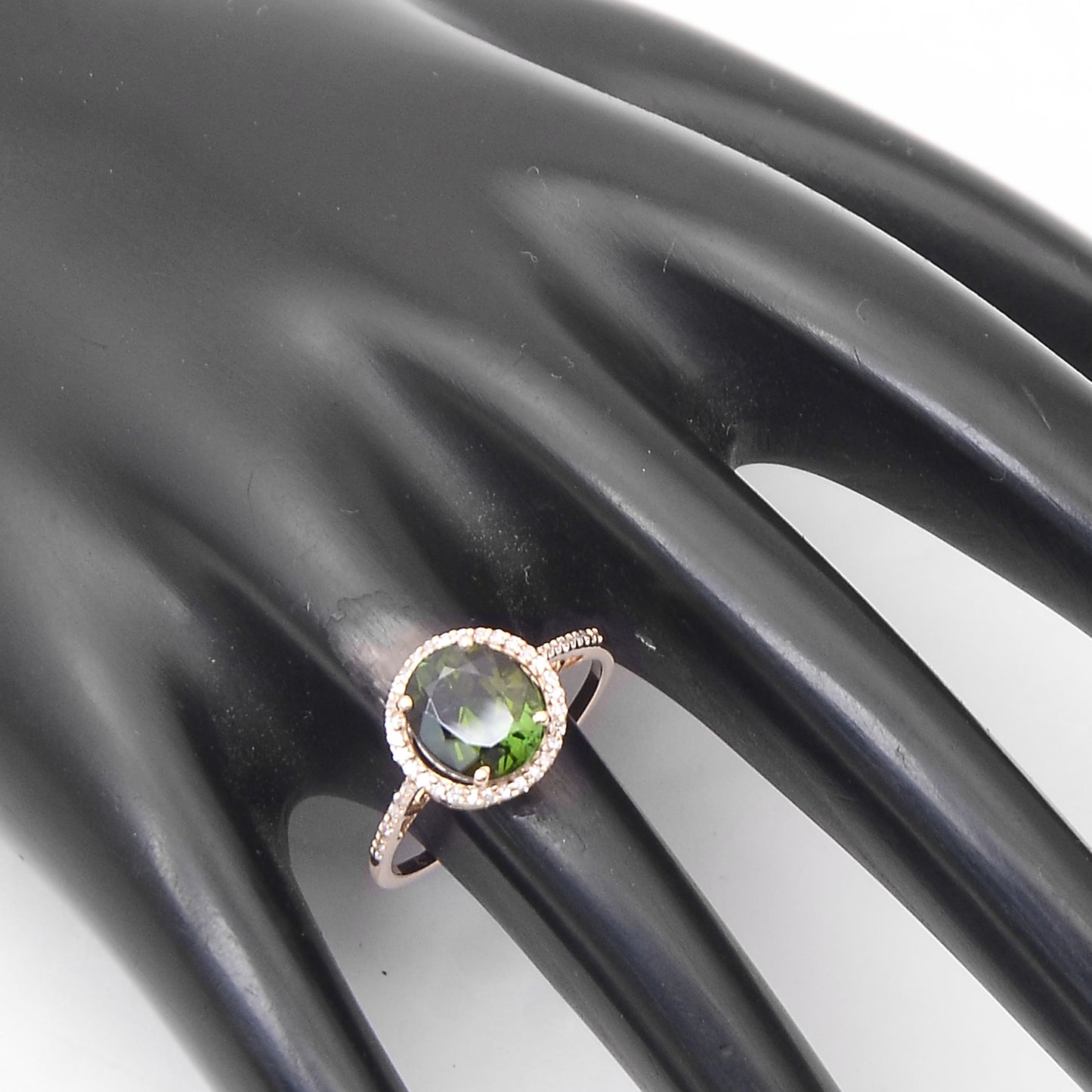 2.38 Ct Oval Mixed Cut Natural Tourmaline 14K Gold Ring