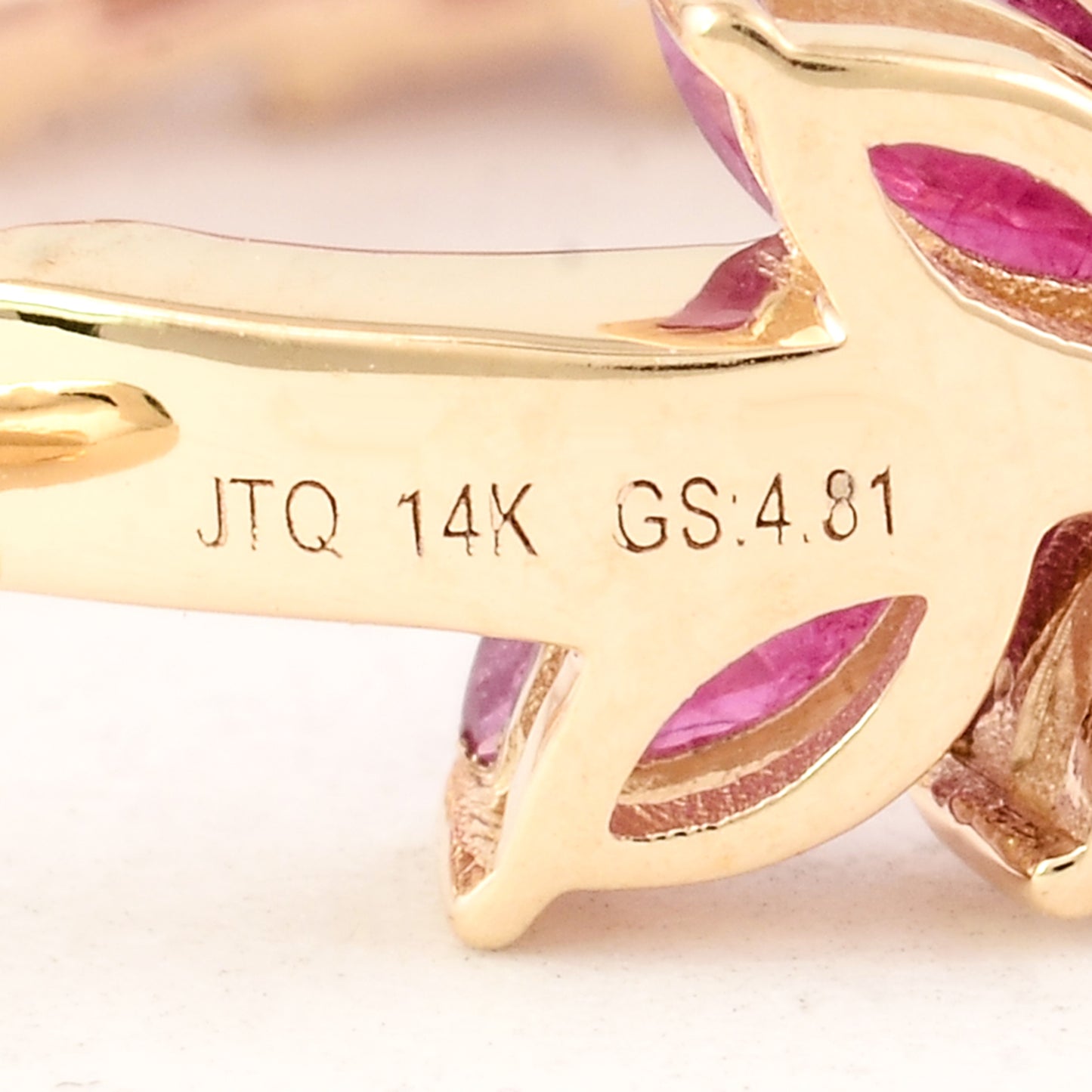 4.82 Ct Marquise Ruby 14K Gold Earrings