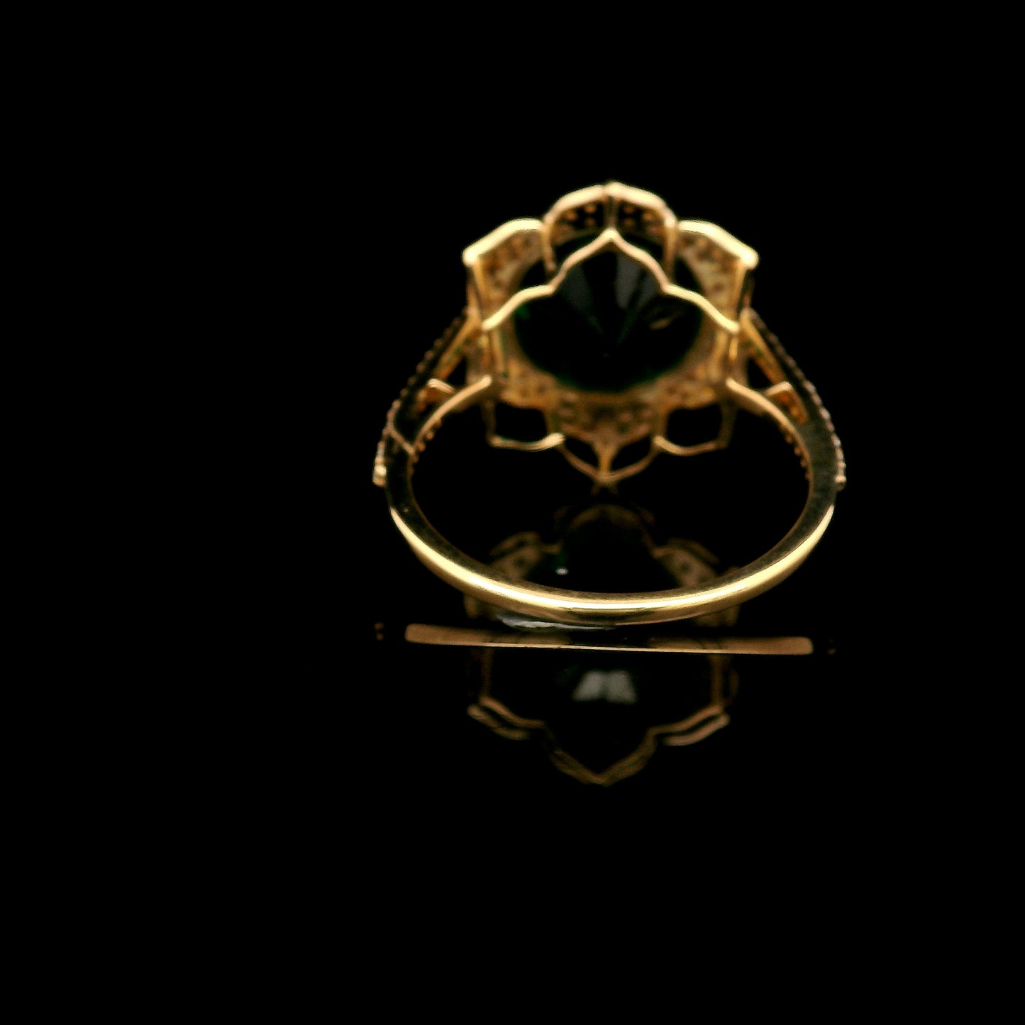 4.91 Ct Round Mixed Cut Lab Grown Emerald 14K Gold Ring