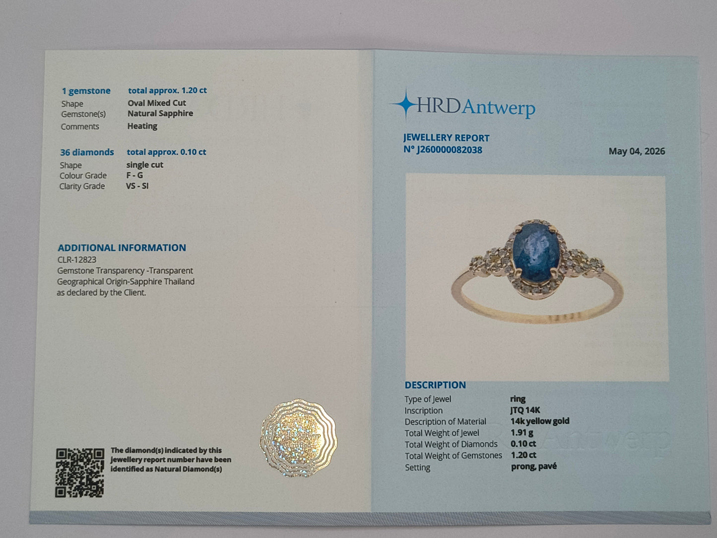 1.30 Ct Oval Mixed Cut Natural Sapphire 14K Gold Ring
