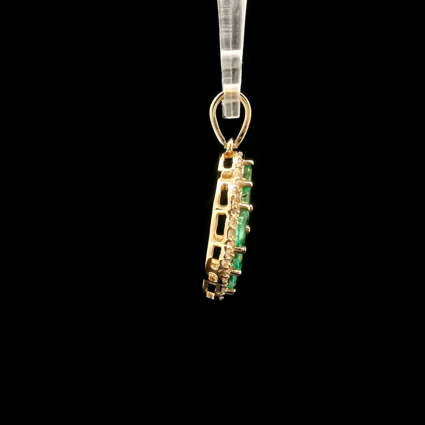0.73 Ct Marquise Emerald 14K Gold Pendant
