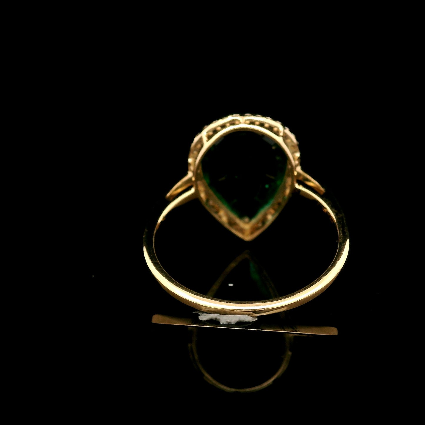 3.99 Ct Pear Mixed Cut Lab Grown Emerald 14K Gold Ring
