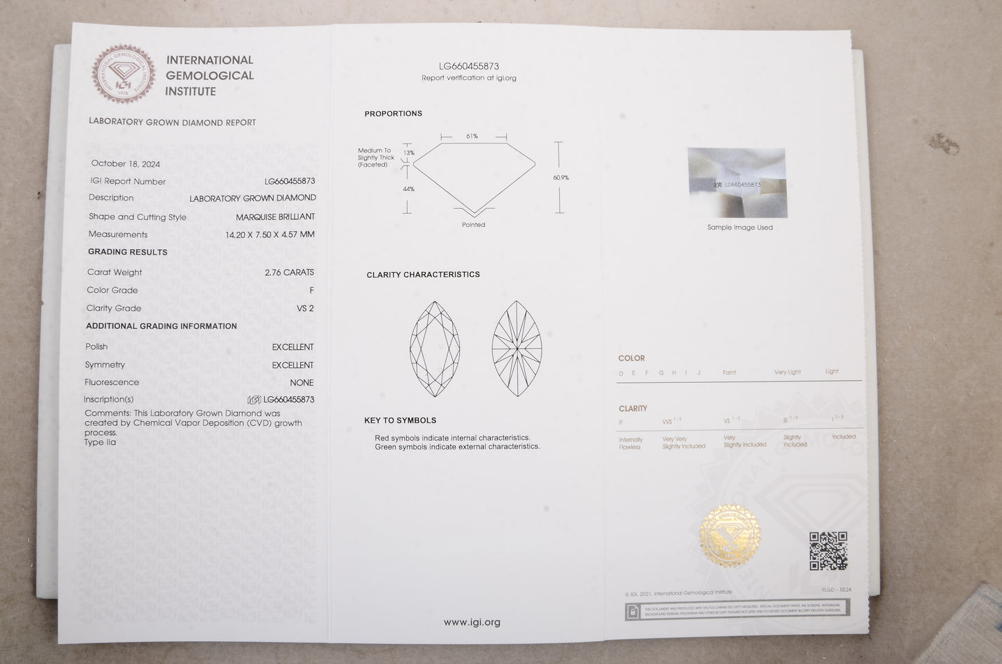 6.33 Carat Lab Grown Diamond 14K Gold Earrings