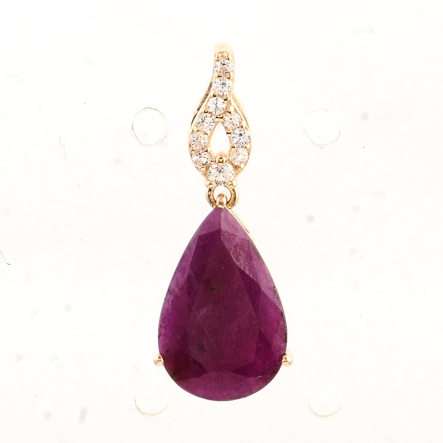 1.94 Ct Pear Ruby 14K Gold Pendant