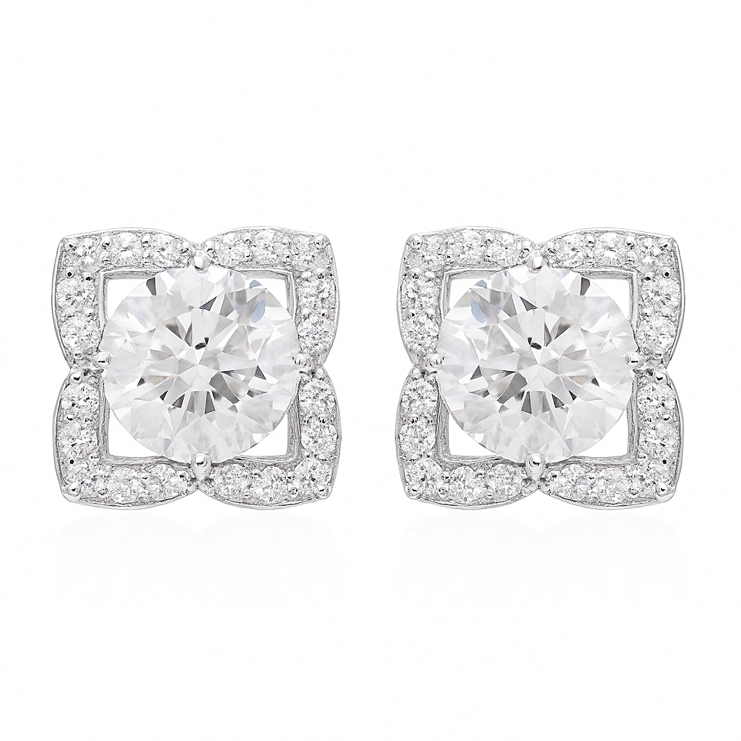 3.95 Carats Lab Grown Diamond 14K Gold Earrings