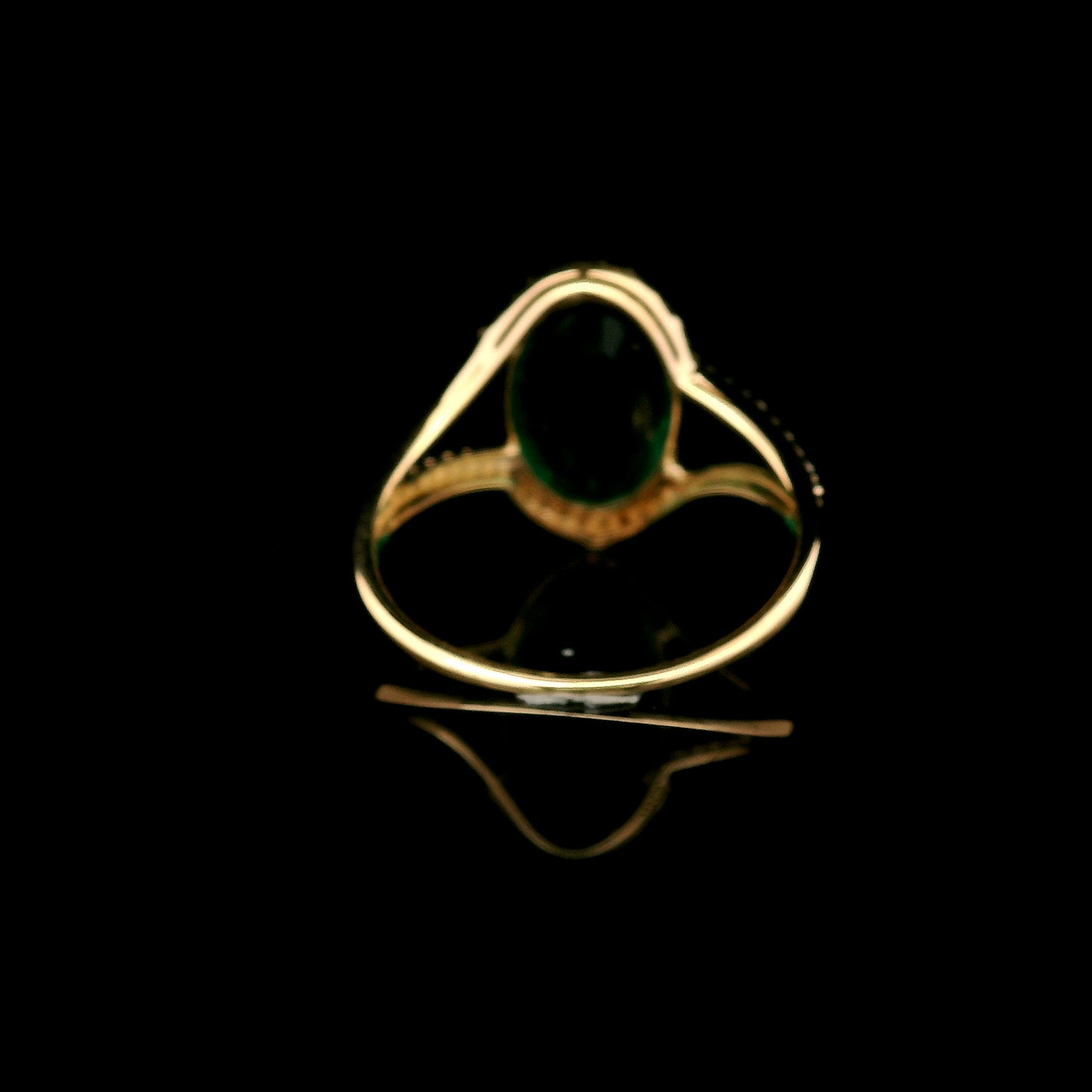 3.12 Ct Oval Mixed Cut Lab Grown Emerald 14K Gold Ring