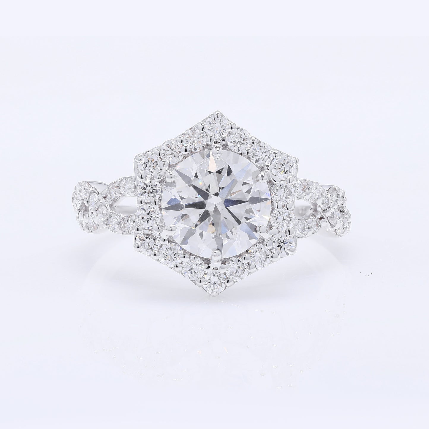 2.90 Carats Lab Grown Diamond 14K Gold Ring