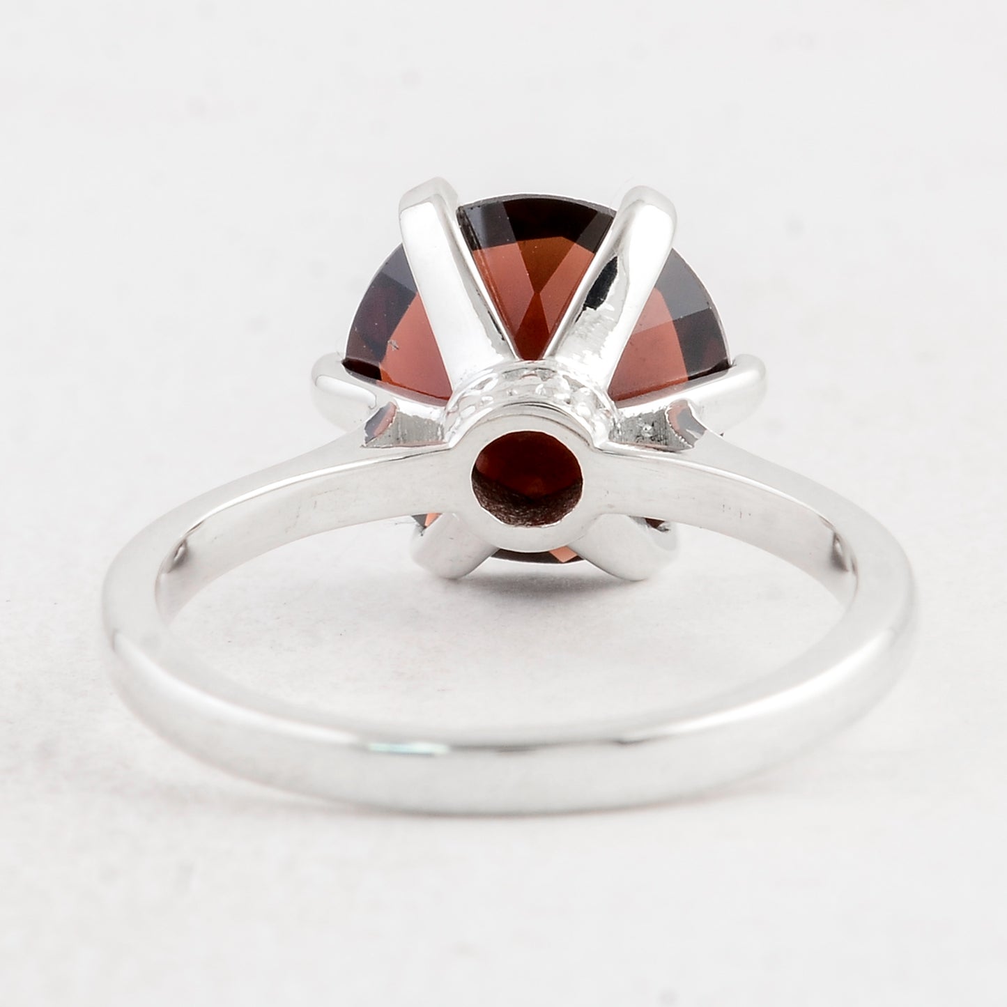 3.99 Ct Round Garnet 925 Sterling Silver Ring