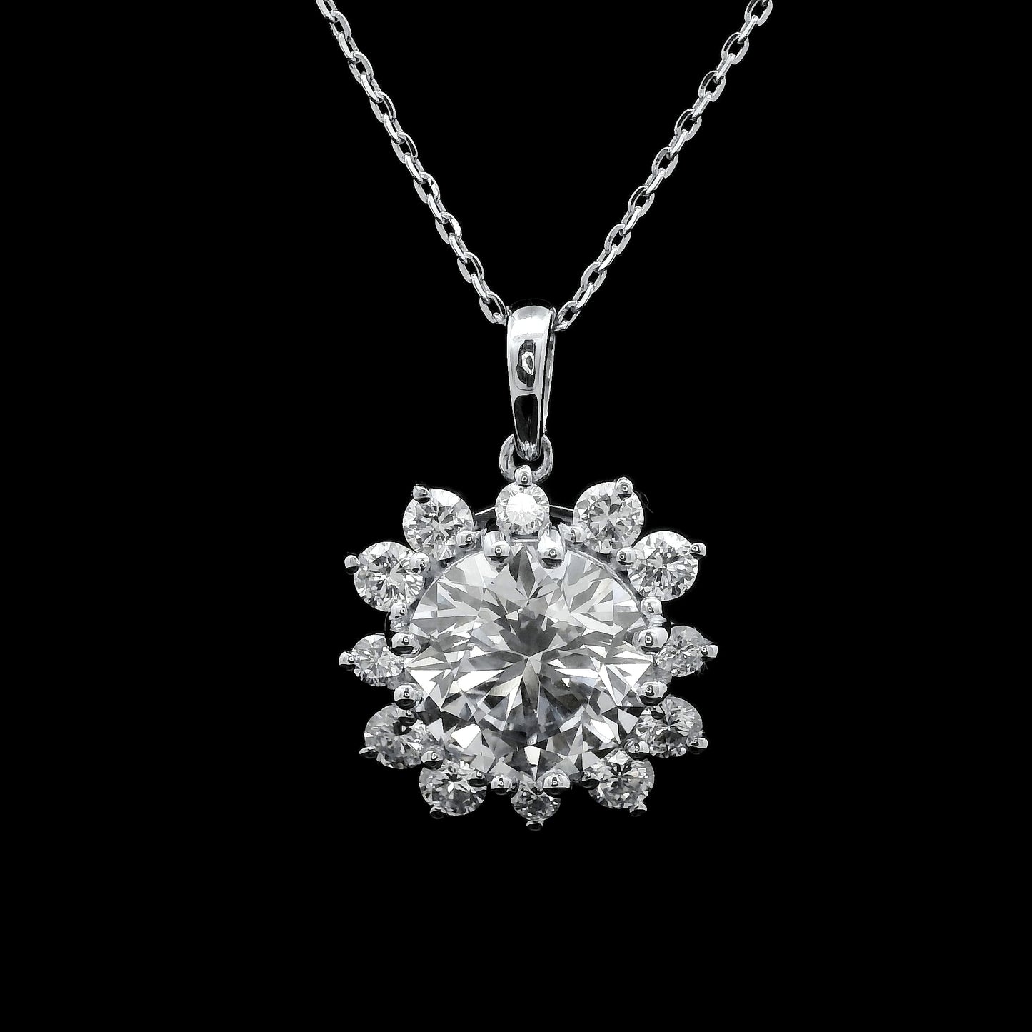 3.12 Carats Lab Grown Diamond 14K Gold Pendant