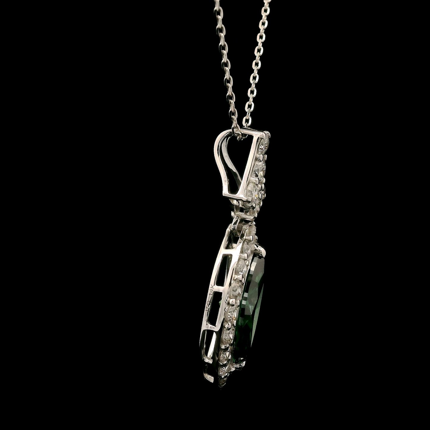 2.16 Carats Green Lab Grown Diamond 14K Gold Pendant
