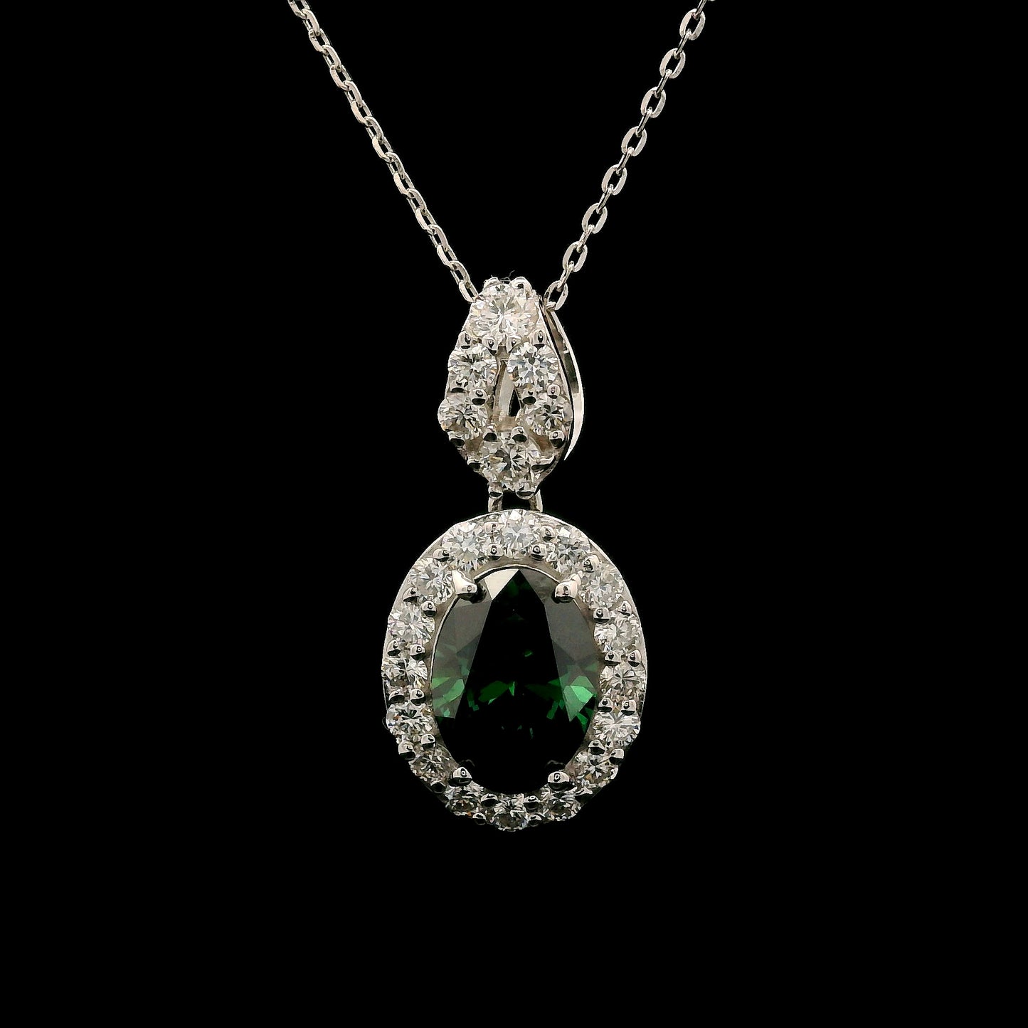2.21 Carats Green Lab Grown Diamond 14K Gold Pendant
