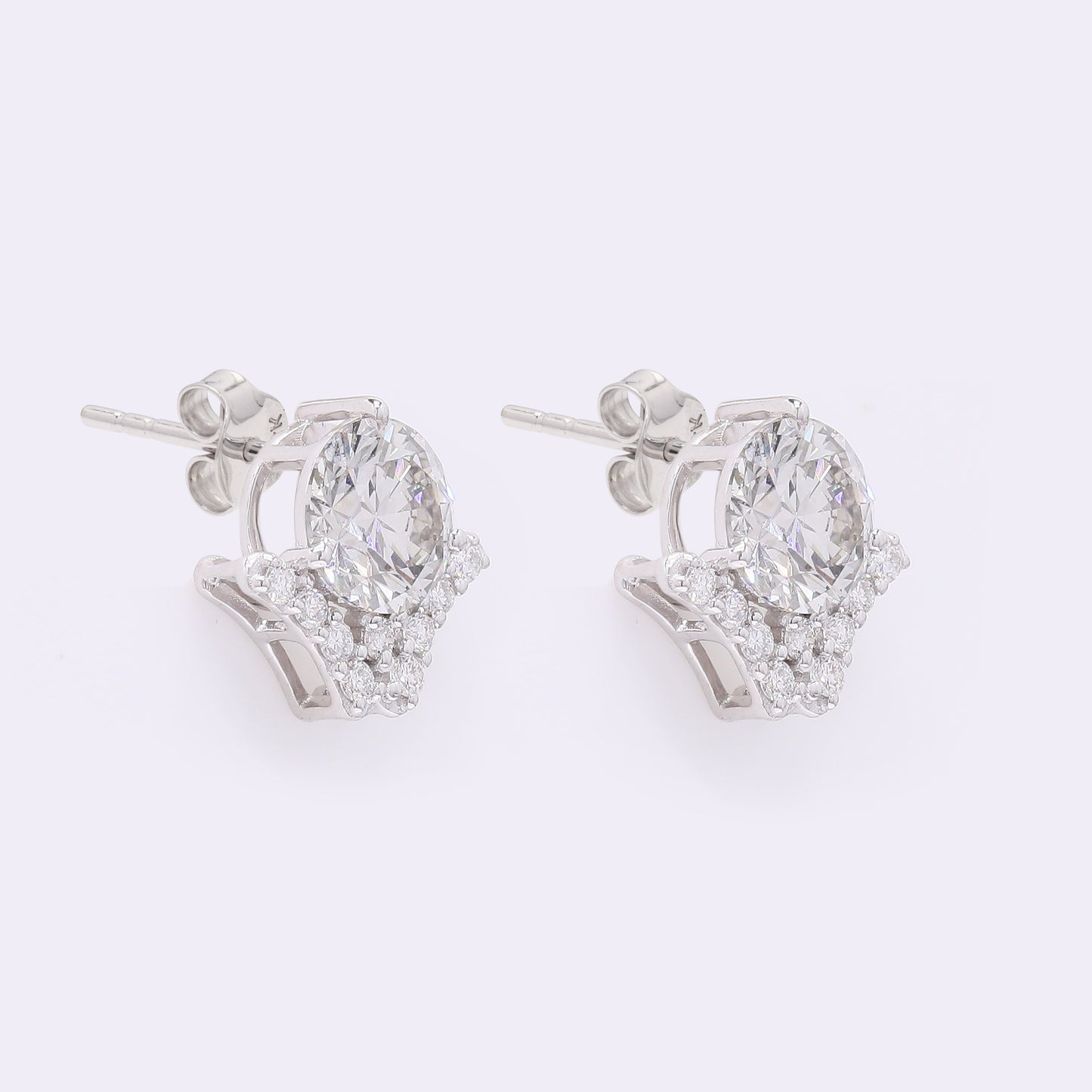 2.51 Carats Lab Grown Diamond 14K Gold Earrings