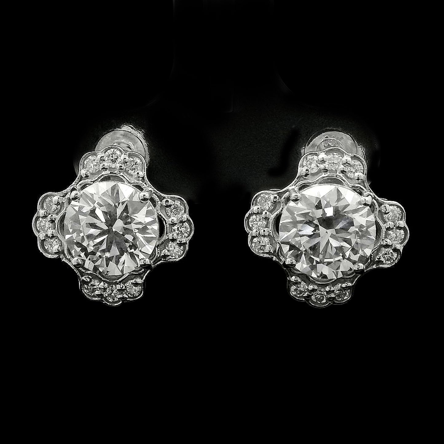 3.46 Carats Lab Grown Diamond 14K Gold Earrings