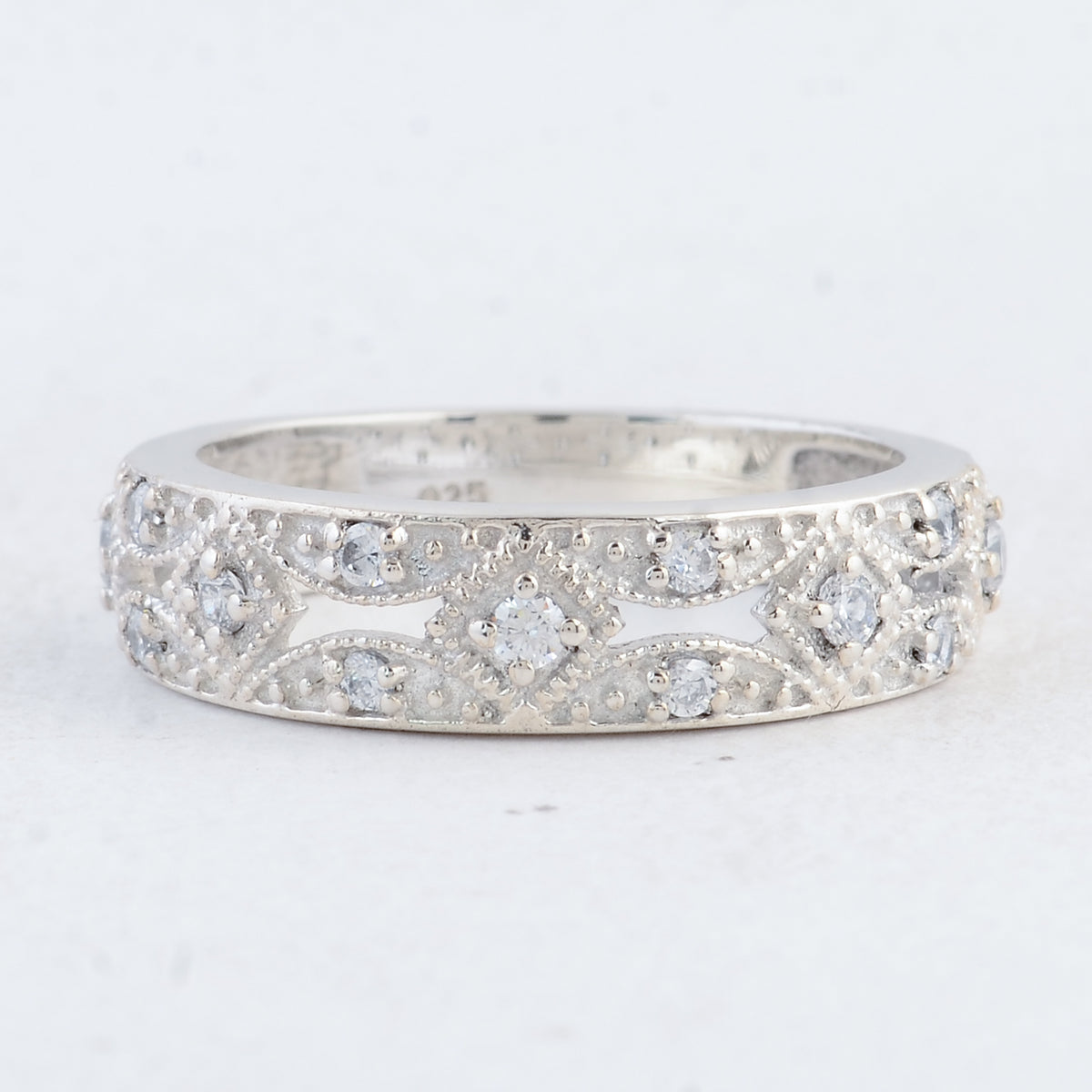 0.52 Ct Round Cubic Zirconia 925 Sterling Silver Ring