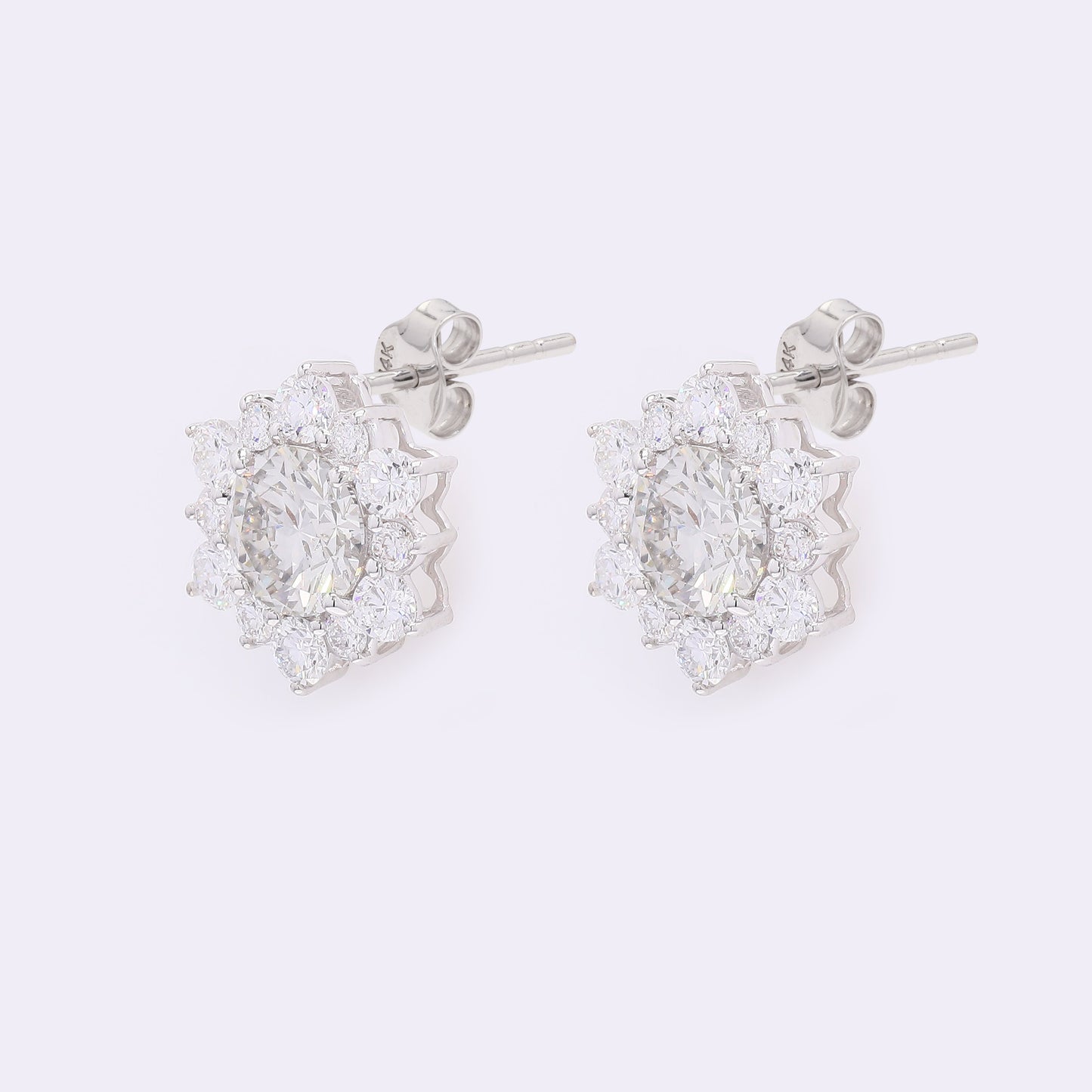 3.49 Carats Lab Grown Diamond 14K Gold Earrings