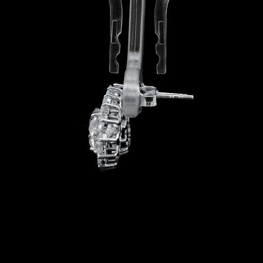 4.20 Ct Round Lab Grown Diamond 14K Gold Earrings