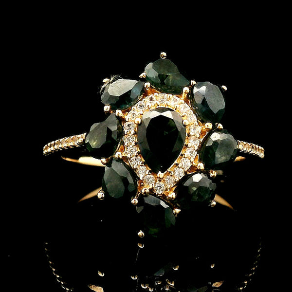 2.56 Ct Pear Sapphire 14K Gold Ring