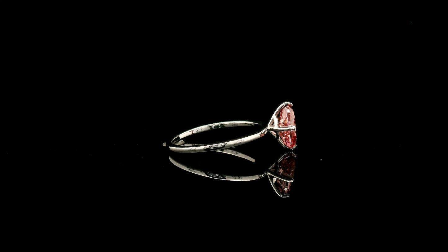 1.35 Carats Pink Lab Grown Diamond 14K Gold Ring
