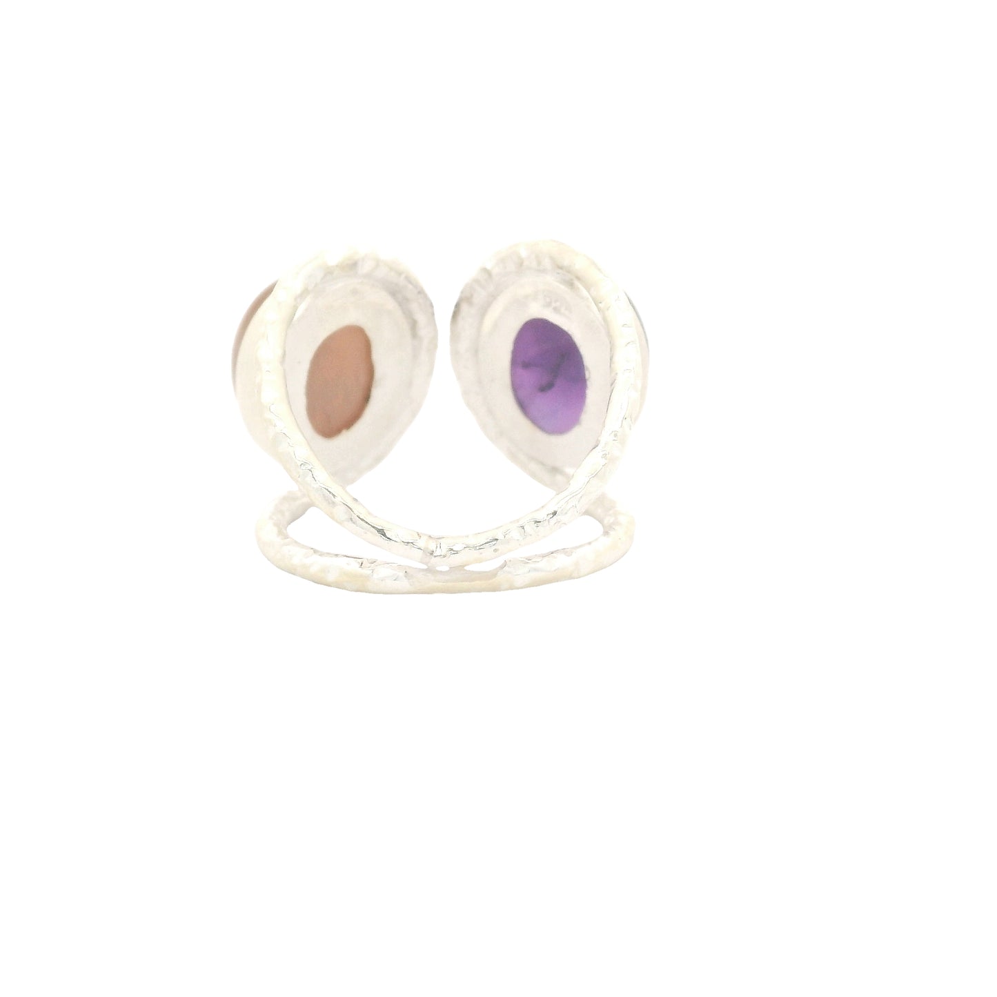 12.70 Ct Amethyst, Moonstone 925 Sterling Silver Ring